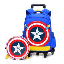 Small School Bag Student 6 Children Tie Rod Boys Grade Double Shoulder Bag Boy Cartoon Box Hands 3 1 Kindergarten Backpack New