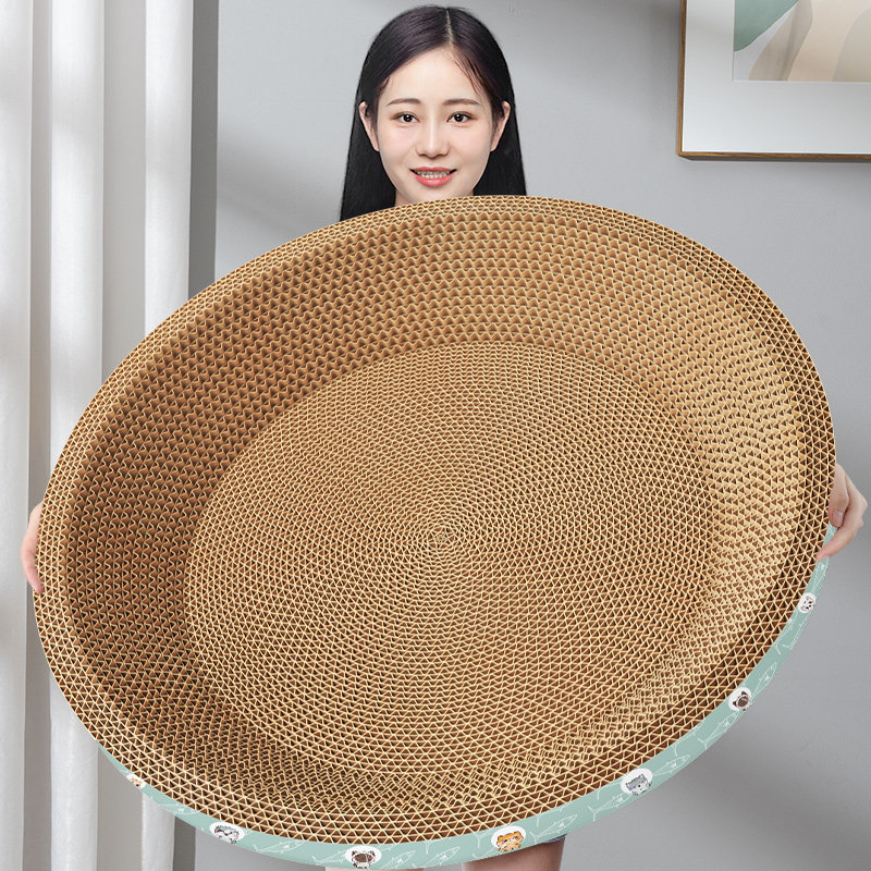 Cat claw plate melon scratching board to catch cat wear-resistant claw artifact basin round bowl type super extra large do not drop crumb nest all-in-one toy