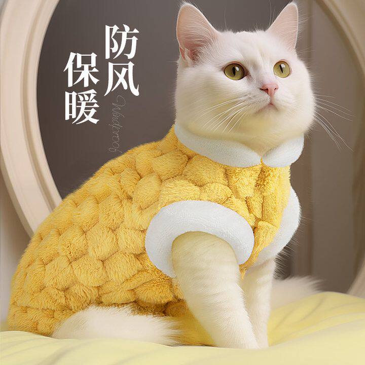 Kitty Clothes Winter Warm Pets Kitten Puppets British Short Autumn Winter Clothing Young Cat Waistcoat Winter Anti-Sweater Vest-Taobao