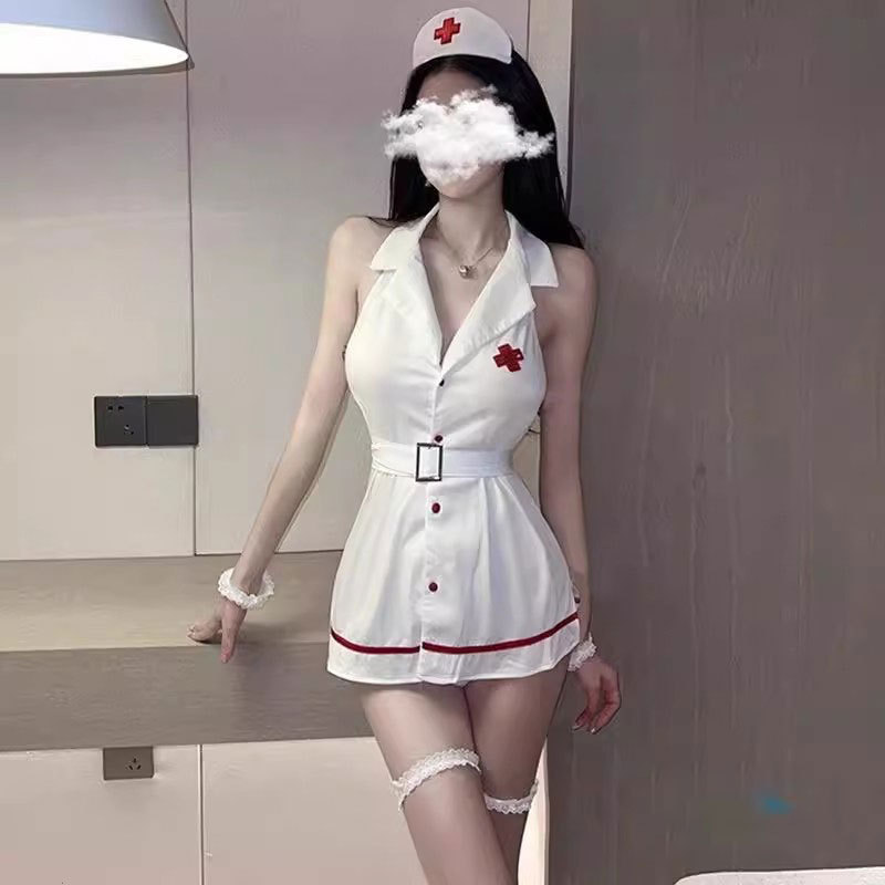 Nurse High-End Lingerie Nurse Uniform Short Skirt Plus Size Nightclub Female Anchor Clothing Pure Desire Style Set Nurse High-End Lingerie Nurse Uniform Short Skirt Plus Size Nightclub Female Anchor Clothing Pure Desire Style Set