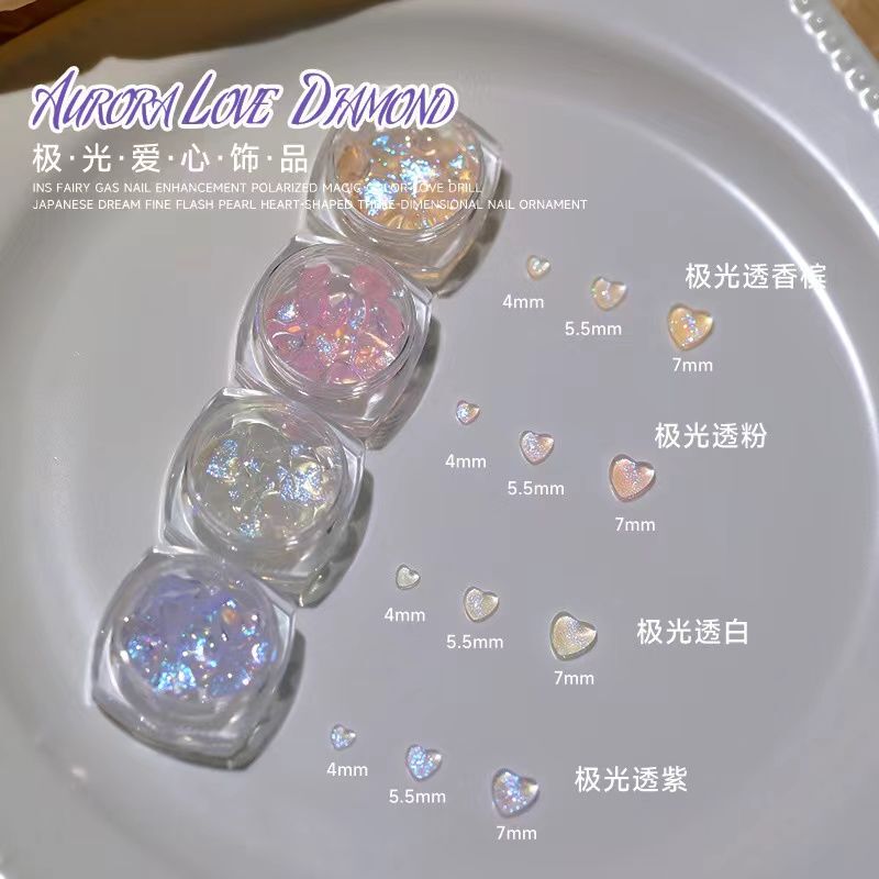 New Manicure Aurora Heart Diamond Super Flash Flats Bottom Polarized Fantasy Mixed Size Peach Heart Diamond ins Fresh Style DIY New Manicure Aurora Heart Diamond Super Flash Flats Bottom Polarized Fantasy Mixed Size Peach Heart Diamond ins Fresh Style DIY