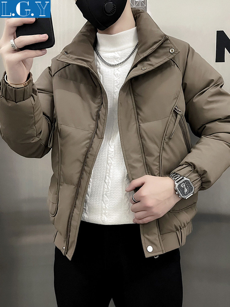 THICKENED COTTON JACKET MENS WINTER JACKET TRENDY BRAND HANDSOME HOT DOWN JACKET HIGH-END MENS WINTER JACKET SHORT COTTON JACKET