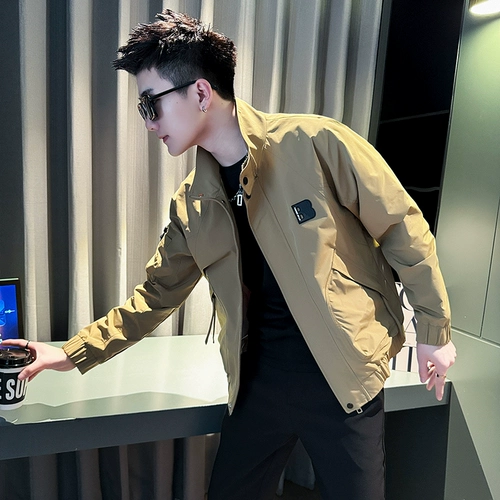 Демисезонная трендовая мужская черная куртка для отдыха, в американском стиле