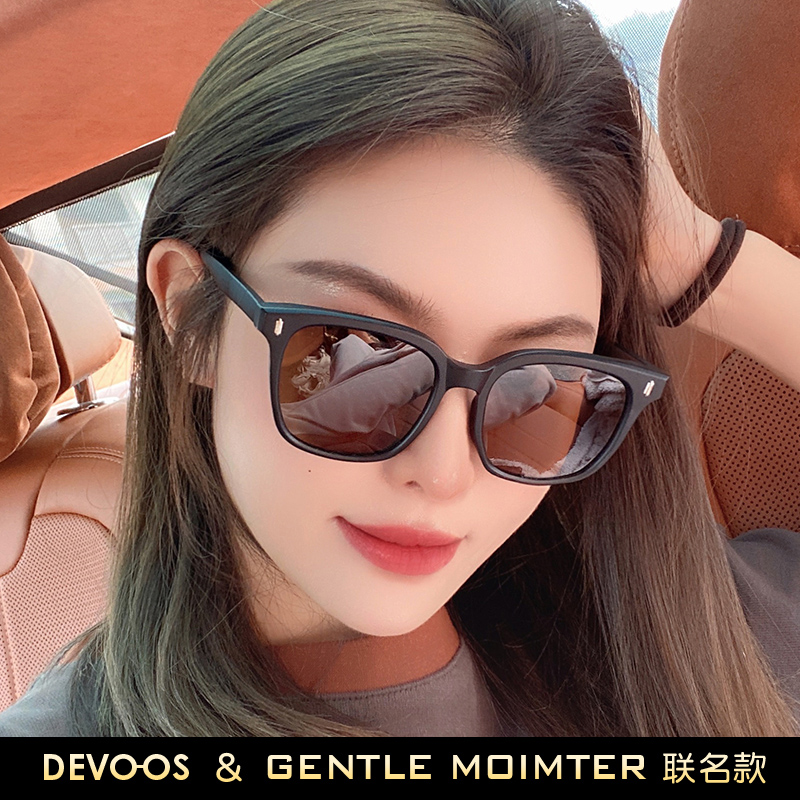 Brown sunglasses female summer sunscreen 2022 new high-grade ins polarized sunglasses anti-UV glare myopia