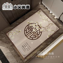 New Chinese style entrance door orchid blessing mosaic floor tiles door anti-slip floor tiles living room imitation water jet style tiles