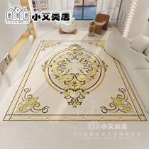 European warm yellow living room parquet floor tiles all-ceramic polished tiles imitation water jet entry door aisle restaurant style tiles