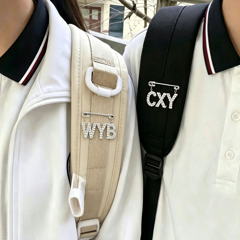 DIY Backpack Strap Pendant with Initials, High-End Niche Letter Brooch, Stylish and Versatile Decoration DIY Backpack Strap Pendant with Initials, High-End Niche Letter Brooch, Stylish and Versatile Decoration