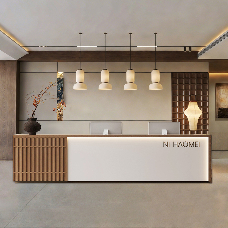 Retro Company Reception Desk Hotel Lobby Service Desk Office Front Desk Beauty Salon Bar Counter Cashier Counter