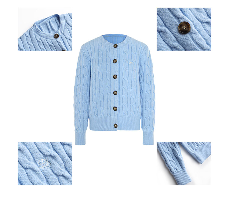 POPWEST Cable Knit Loose Cardigan