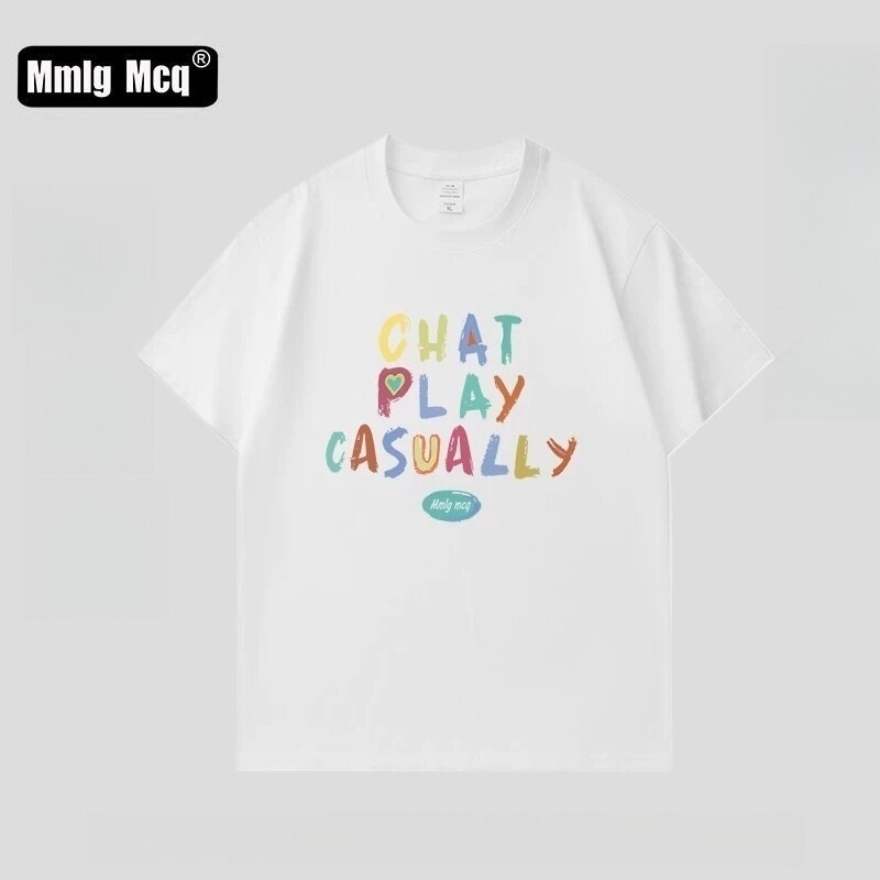 MMLG MCQ2026年新款韩系logo装饰个性短袖潮酷百搭情侣同款