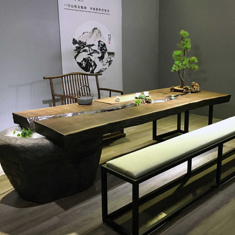 新中式实木茶桌椅组合:打造客厅里的东方禅意空间🍵-移动茶台-淘宝百科网