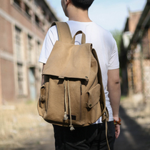 Thinking Shepherd Mens Double Shoulder Casual Backpacks Canvas Bag Travel College Student Computer Bag Sports Outdoor Fashion Trends