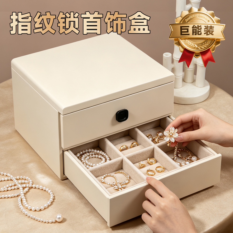 Home Fingerprint Password Storage Safe, Desktop Large-Capacity Waterproof and Dustproof Jewelry and Key Storage Cabinet Home Fingerprint Password Storage Safe, Desktop Large-Capacity Waterproof and Dustproof Jewelry and Key Storage Cabinet