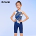 Đồ bơi Zhouke dành cho trẻ em, bé gái trung niên trở lên, đồ bơi năm điểm nhanh khô huấn luyện chuyên nghiệp 2024 góc phẳng phong cách mới đồ bơi trẻ em 12 tuổi phụ kiện đồ bơi trẻ em 