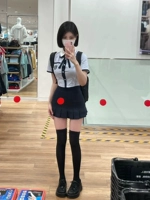 Корейская летняя студенческая юбка в складку, нарукавники, комплект, штаны, короткий рукав, подходит для подростков