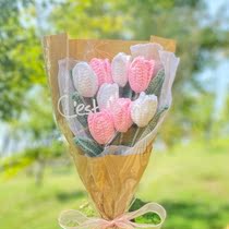 Tulip Bouquet Woven Handmade Bouquet Diy Material Bag Send Boyfriend Tulip Bouquet Woven Flowers