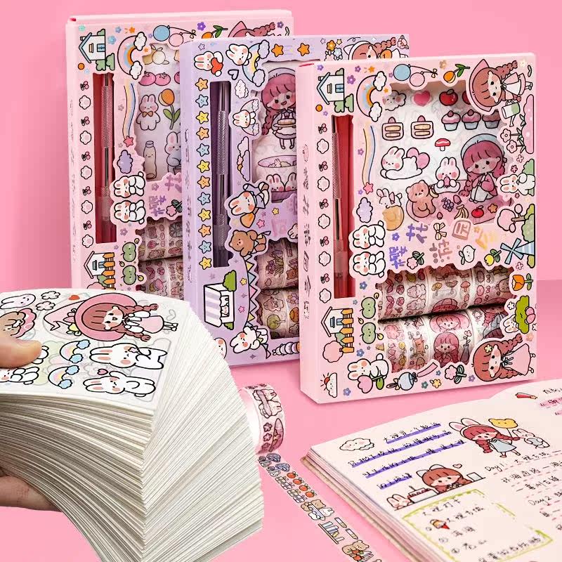 Handbill sticker 1000 sheets not repeating cute handbill stickers ultra cheap sticker hand ledger box cute gift box