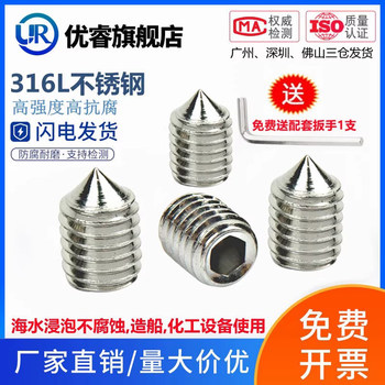 316l stainless steel pointed screw stop payment headless