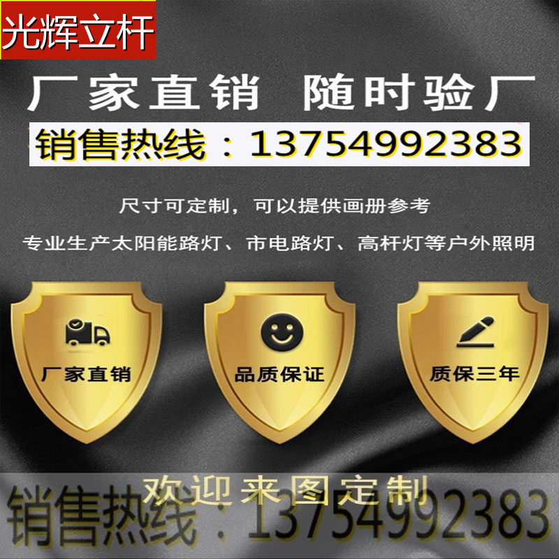 Smart street lamp street lamp pole 4 meters 5 meters 6 meters 7 meters 8 meters 9 meters straight pole community outdoor football field high pole lamp pole