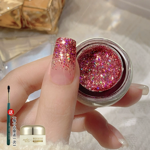 恩妮诗 Лак для ногтей для маникюра, серебряные платиновые блестки для ногтей для ногтей, новая коллекция