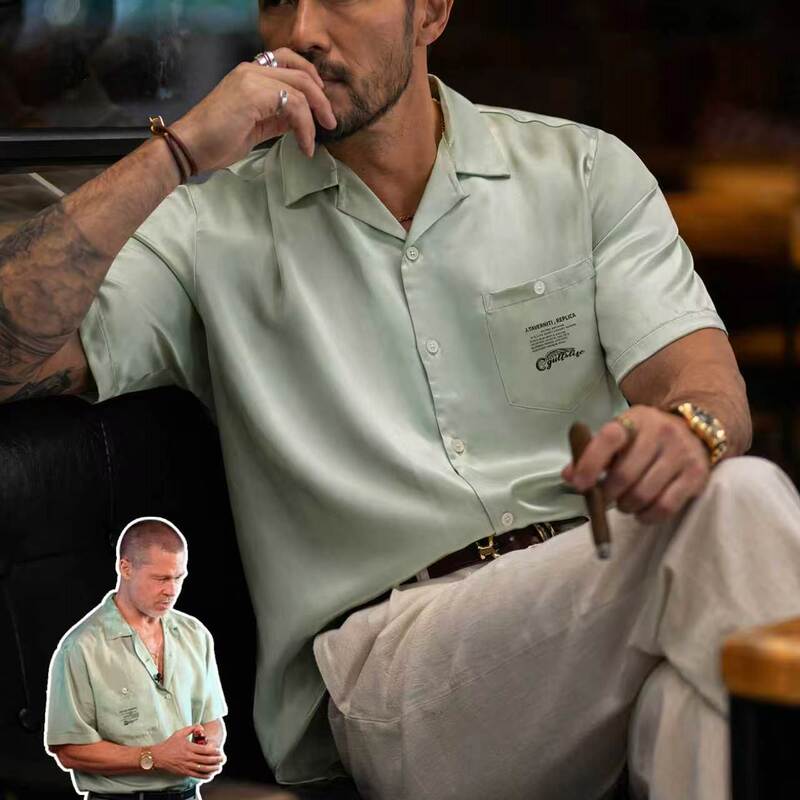 Uncle Gu's New Summer Men's Short-Sleeved Shirt with a Cuban Collar, a Relaxed and High-End Casual Shirt Uncle Gu's New Summer Men's Short-Sleeved Shirt with a Cuban Collar, a Relaxed and High-End Casual Shirt