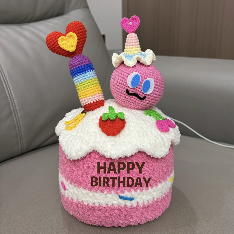 DIY Handmade Crochet Mayday Band Birthday Cake Yarn Knitting Material Kit Support LAOSHU Merchandise