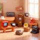 Retro Nostalgic Mini Miniature Household Appliances Small Ornaments Wall Clock Telephone Gramophone Camera Tv Projector Record Player
