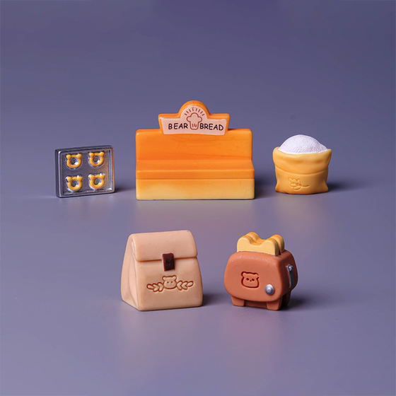 Miniature Scene Bear Bakery Dessert Bread Cake Shop Food Play Dollhouse DIY Decoration Accessories Ornaments