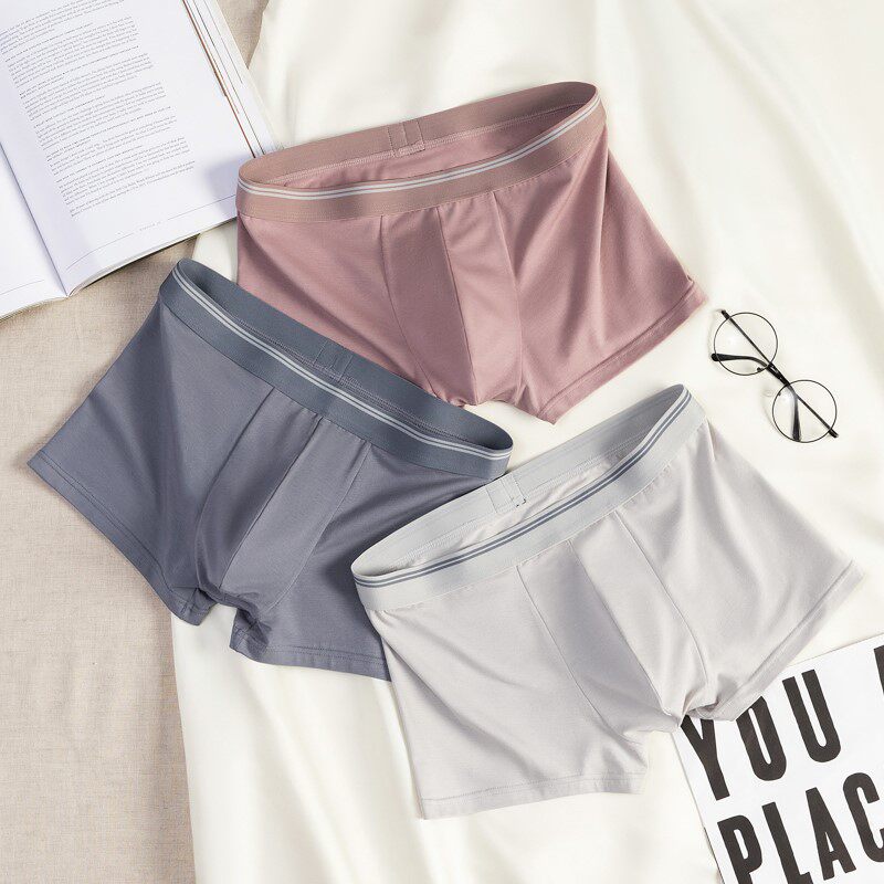 Cotton era underwear men's cotton boxer shorts loose solid color trend personality shorts breathable cotton boxer pants