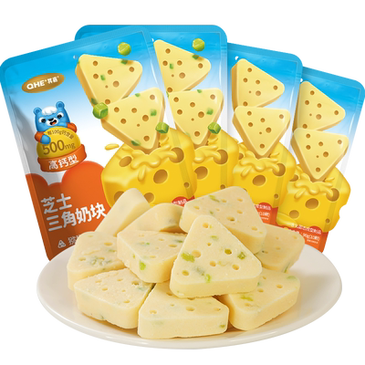 返3元.QHE其嘉高钙芝士奶酪猕猴桃原味90g*4