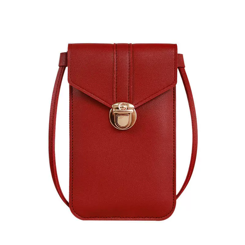 Fresh small polyurethane waterproof design shoulder bag, touch screen, style