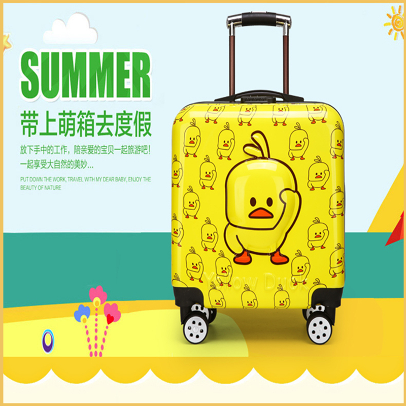 Cartoon Children's Rod Box 16 inch suitcase school gift 18 inch Wheel Travel Box boarding 3D password box