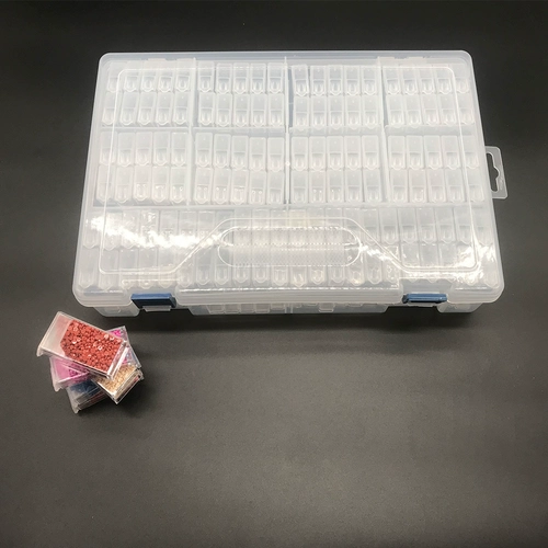 Прозрачная бриллиантовая коробка для хранения, бусины ручной работы, браслет из бисера, блестки для ногтей, бутылка, 60 ячеек