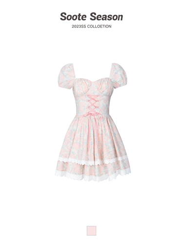 Оригинальный дизайнерский розовый наряд маленькой принцессы, платье с бантиком, в цветочек