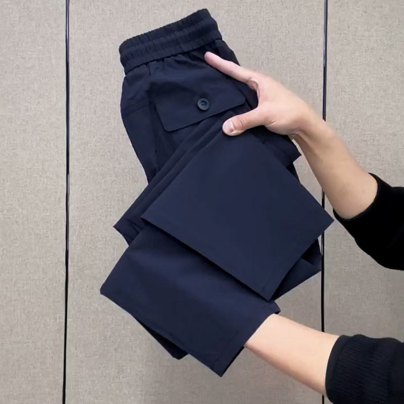 Summer Pants High-Waisted Thin Elastic Quick-Drying Pants Windproof Mesh Pattern Casual Pants Women Slimming Breathable Cropped Harem Pants