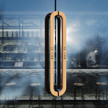 Customized glass door handle solid wood handle large handle KFC creative simple log cream style lettering logo