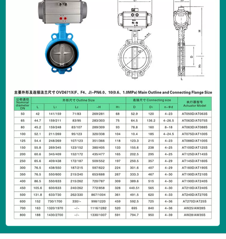 Van bướm wafer khí nén D671X-16Q AT mềm bịt ​​cao su PTFE thép không gỉ van ngắt nhanh DN100 van điện từ 3 2 các loại van điều khiển khí nén