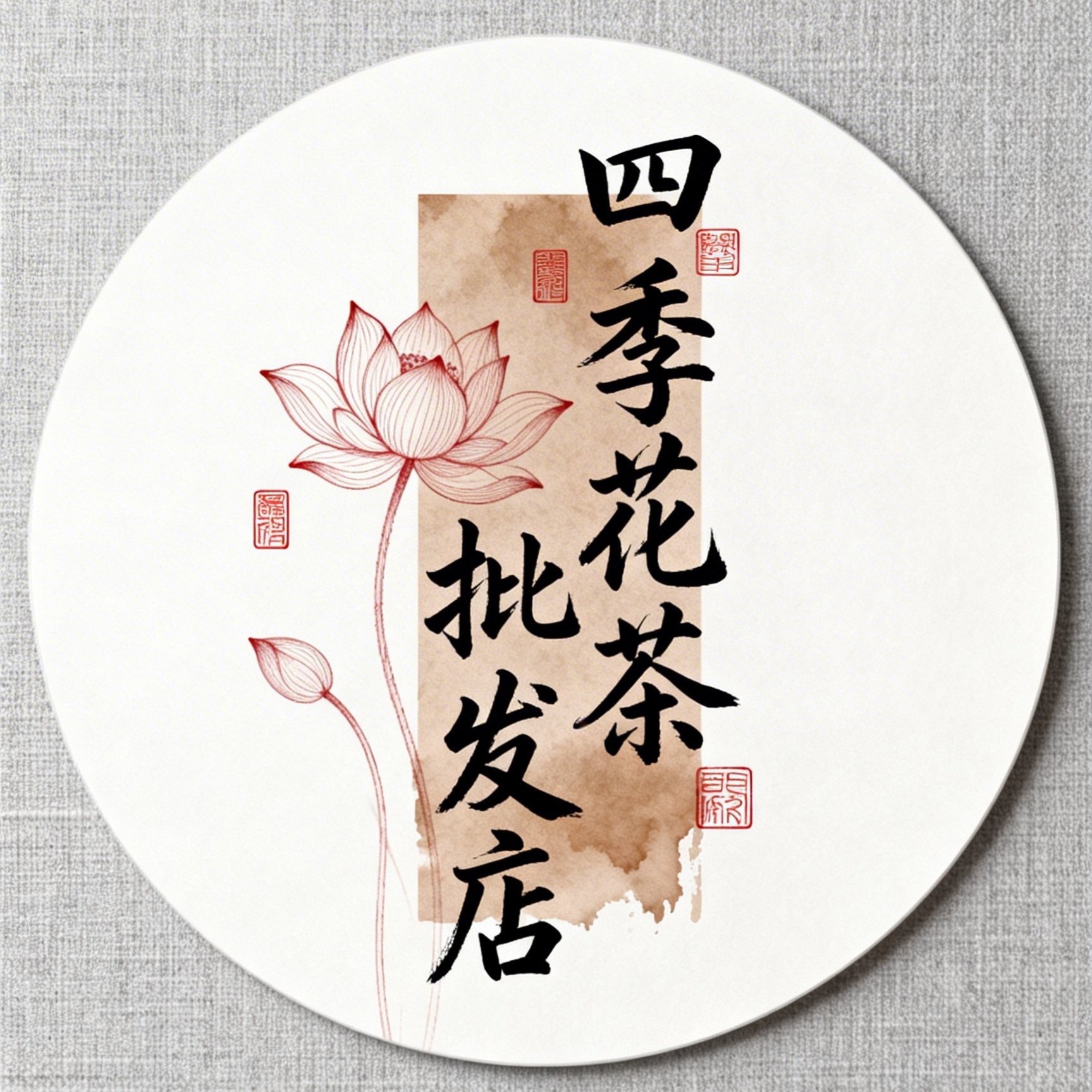 四季花茶批发店的LOGO