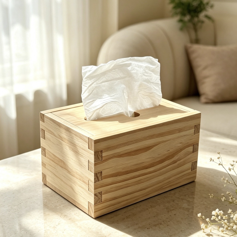 Full Mortise and Tenon Paper Towel Box DIY Semi-Finished Solid Wood Material Kit Woodworking Handicraft Children's Elementary School Labor Skills Workshop