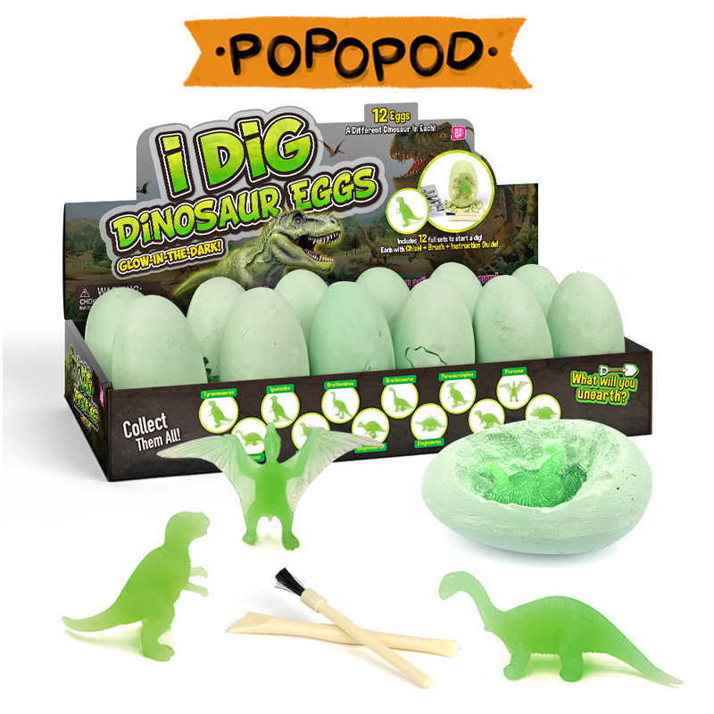 Luminous Dinosaur Egg Archaeological Toys Children's DIY Digging Dinosaur Blind Box 3-6 Years Old Boys Puzzle Handmade Gift