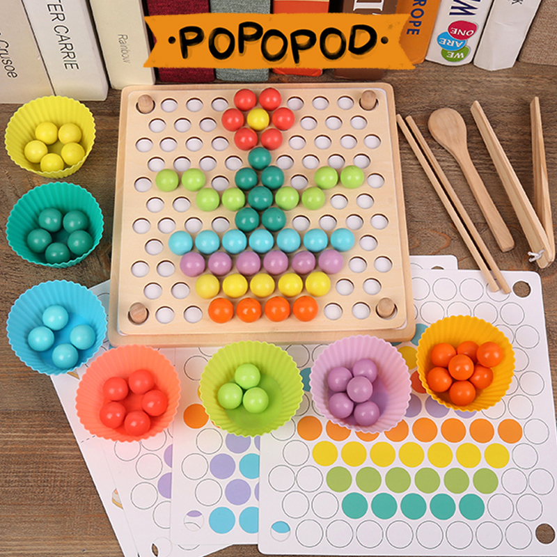 Montessori children's early education teaching aids clip beads concentration training kindergarten educational toys 2-3-4 years old