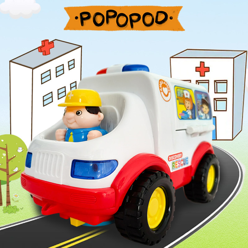 Children's ambulance toy doctor hospital injection stethoscope boys and girls baby toy car puzzle birthday gift