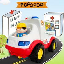 Childrens ambulance toy doctor hospital injection stethoscope boys and girls baby toy car puzzle birthday gift