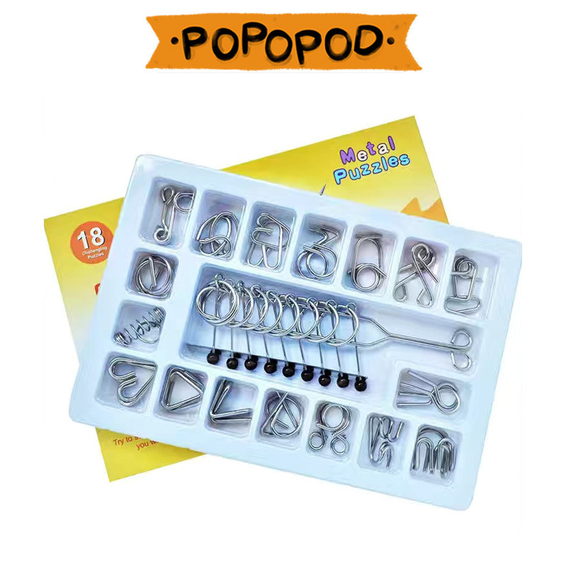 Children's intelligence buckle, ring and buckle, Kongming Luban lock, 8 pieces, students unlock nine chains, educational toy set