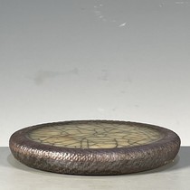 Antique porcelain antiques antiques old goods and second-hand collections pick-up Ge Kiln gold wire and iron wire open-piece coasters pots and saucers