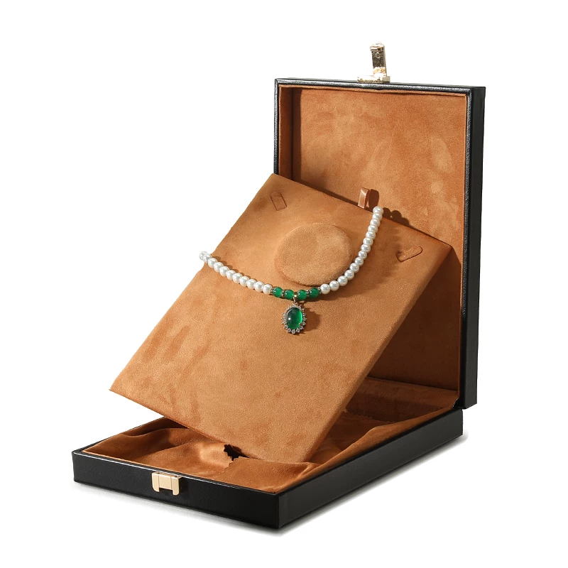 米喀 Jewelry, high-end storage box, rectangular set pearl, storage system, light luxury style, with gem, 3 piece set