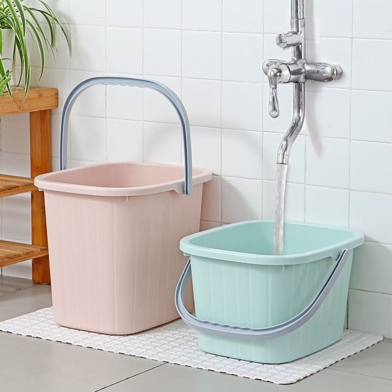 Plastic Bucket Thickened durable square barrel Home Handwashing Washing Feet Barrel Kitchen Large Capacity Mop Bucket Bucket Water Bucket