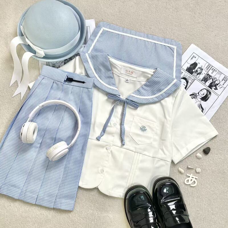 【Little Thousand Islands】Qixi Festival Gift·Houndstooth Sailor Suit by Huanzhongmao Jk, Original Design, Gift for Girlfriend or Best Friend 【Little Thousand Islands】Qixi Festival Gift·Houndstooth Sailor Suit by Huanzhongmao Jk, Original Design, Gift for Girlfriend or Best Friend