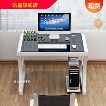 Computer desktop table with keyboard toHome small character table desk write with drawer single electric man race table tempered glass with sub