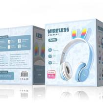 (Strictly selected quality) P47R Rabbit Ear Luminous Wireless Bluetooth Headphones Heavy Bass Foldable Headphones